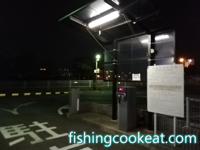 大蔵海岸で夜釣りの駐車場